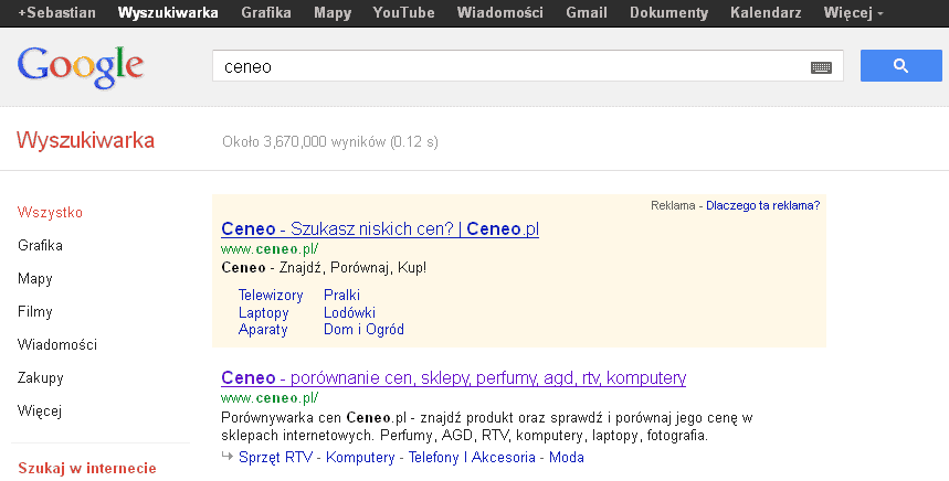 ceneo-serpy Ceneo znowu TOP1 w SERPach
