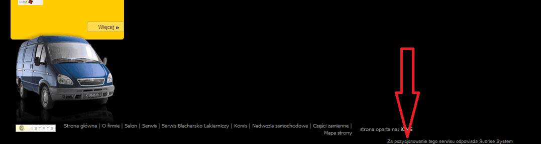 Za pozycjonowanie tego serwisu odpowiada Sunrise System
