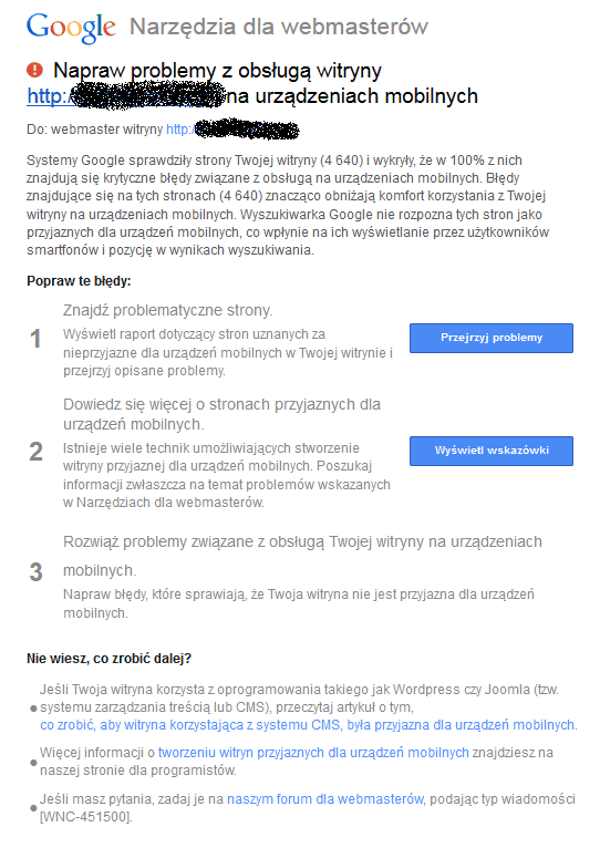 Napraw problemy z obsługą witryny na urządzeniach mobilnych